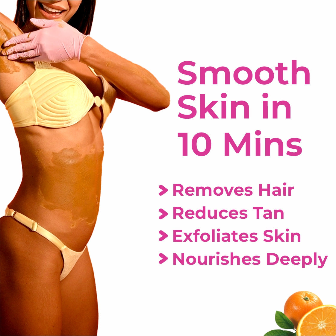 4-in-1 Orange Body Hair Removal Wax Powder Mask