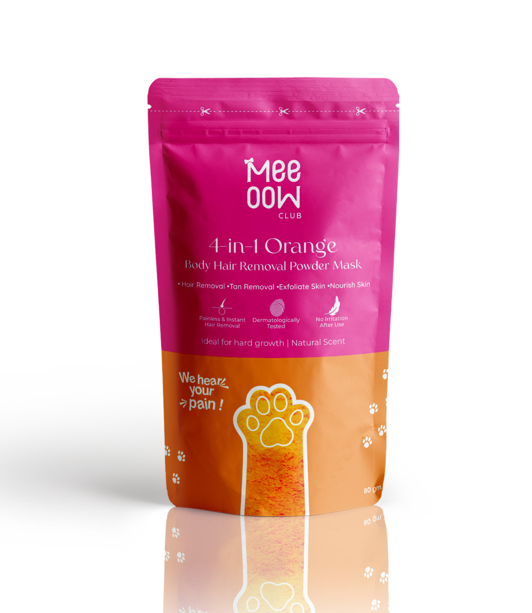4-in-1 Orange Body Hair Removal Wax Powder Mask